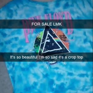 Pink Floyd Blue Tie Dye Crop Top